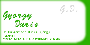 gyorgy duris business card